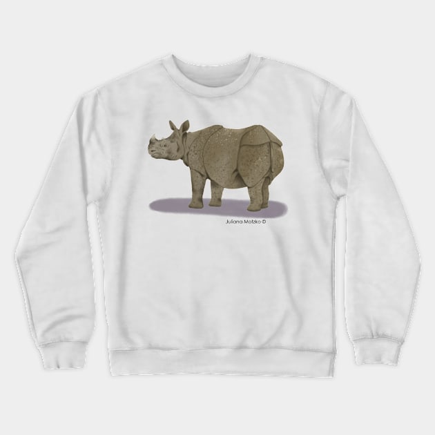 Sumatran Rhino Crewneck Sweatshirt by julianamotzko